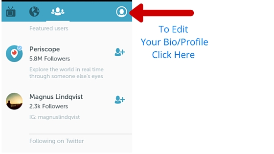 Editing Periscope Profile